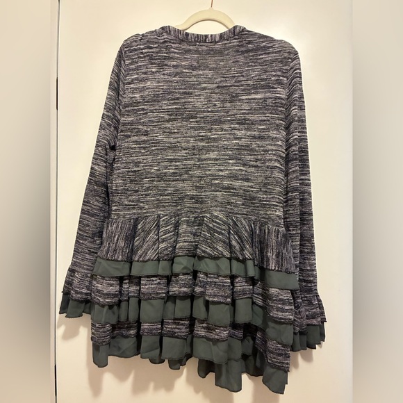 Reborn Gray Ruffled Women’s Cardigan - Picture 2 of 2